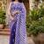purple chanderi cotton printed ready to wear saree with unstitched blouse piece
