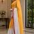 yellow chanderi cotton printed ready to wear saree with unstitched blouse piece