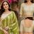 mehendi chanderi cotton printed ready to wear saree with unstitched blouse piece