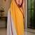 yellow chanderi cotton printed ready to wear saree with unstitched blouse piece