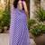 purple chanderi cotton printed ready to wear saree with unstitched blouse piece