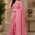 baby pink chanderi cotton printed ready to wear saree with unstitched blouse piece
