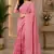 baby pink chanderi cotton printed ready to wear saree with unstitched blouse piece