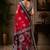 red black chanderi cotton printed ready to wear saree with unstitched blouse piece