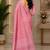 baby pink chanderi cotton printed ready to wear saree with unstitched blouse piece