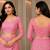 baby pink chanderi cotton printed ready to wear saree with unstitched blouse piece