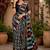 black chanderi cotton printed ready to wear saree with unstitched blouse piece