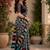 black chanderi cotton printed ready to wear saree with unstitched blouse piece