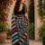 black chanderi cotton printed ready to wear saree with unstitched blouse piece