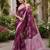 wine chanderi cotton printed ready to wear saree with unstitched blouse piece