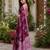 wine chanderi cotton printed ready to wear saree with unstitched blouse piece