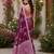 wine chanderi cotton printed ready to wear saree with unstitched blouse piece