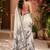 white chanderi cotton printed ready to wear saree with unstitched blouse piece