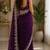 Wine soft shimmer chiffon embroidery saree with unstitched blouse piece