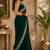 Green soft shimmer chiffon embroidery saree with unstitched blouse piece