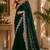 Green soft shimmer chiffon embroidery saree with unstitched blouse piece