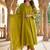 Olive green embroidered straight suit set with dupatta