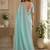 Sky blue soft shimmer chiffon embroidery saree with unstitched blouse piece