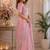 Baby pink soft shimmer chiffon embroidery saree with unstitched blouse piece