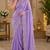 Lavender soft shimmer chiffon embroidery saree with unstitched blouse piece