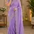 Lavender soft shimmer chiffon embroidery saree with unstitched blouse piece