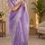 Lavender soft shimmer chiffon embroidery saree with unstitched blouse piece