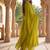 Olive green embroidered straight suit set with dupatta