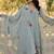 Elegant pastel grey-green embroidered straight suit set with dupatta for festivals  weddings