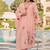 Premium peach chanderi silk floral embroidered straight kurta pant set with dupatta for women