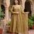Festive gold-olive green anarkali kurta pant set for women