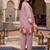 Women's peach embroidered kurti set