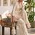 Cream silk short kurti with palazzo set for women