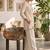 Cream silk short kurti with palazzo set for women