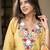 Women's Beautiful Thread Work French Crepe Fabric Straight Kurta Pant Set