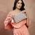   petal posh blush pink & off white beaded cotton jacquard sling bag