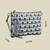   petal posh navy blue & off white beaded cotton jacquard sling bag