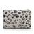   petal posh navy blue & off white beaded cotton jacquard sling bag