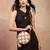   petal posh caramel brown embellished cotton canvas sling bag