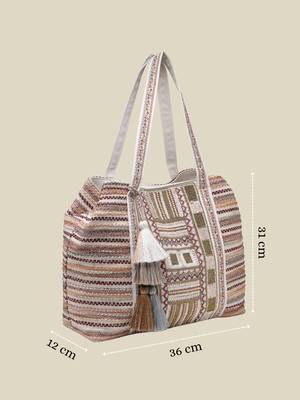  folklore edit blush pink tribal geometric jacquard hobo bag 4
