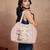   folklore edit blush pink & gold abstract beaded jacquard hobo bag