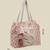   folklore edit blush pink & gold abstract beaded jacquard hobo bag