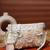   petal posh ivory 3d flower embellished cotton sling bag