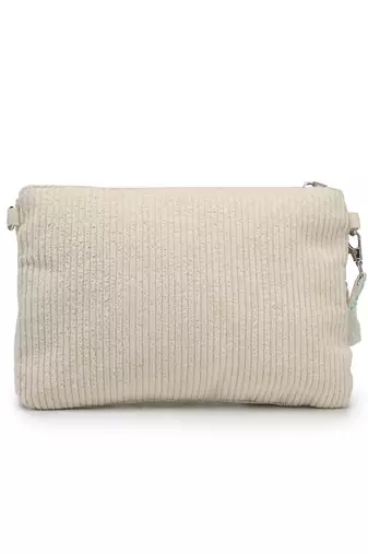   petal posh ivory 3d flower embellished cotton sling bag