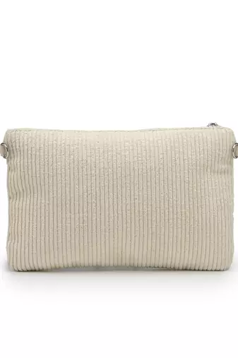   tribal sutra off white & pastel scallop beaded cotton sling bag