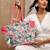   beaded muse off white & pink marine embroidered jacquard tote bag