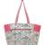   beaded muse off white & pink marine embroidered jacquard tote bag