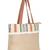   folk khaki & multi striped jute tote bag