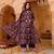 Women's Beautiful Printed Work Rayon Blend Fabric Flared Kurta Pant and Dupatta Set
