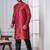  red silk blend kurta set for men  
