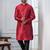  red silk blend kurta set for men  